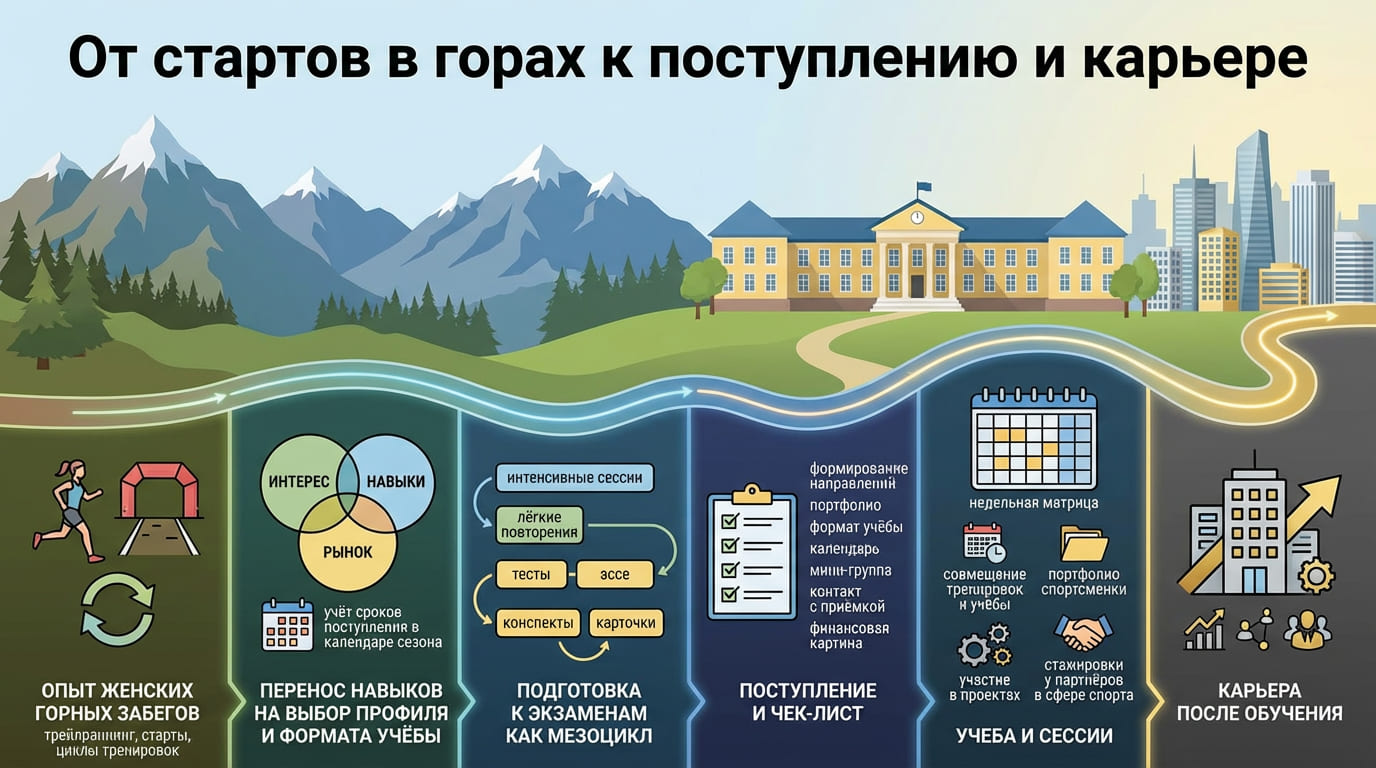 от стартов в горах к поступлению и карьере